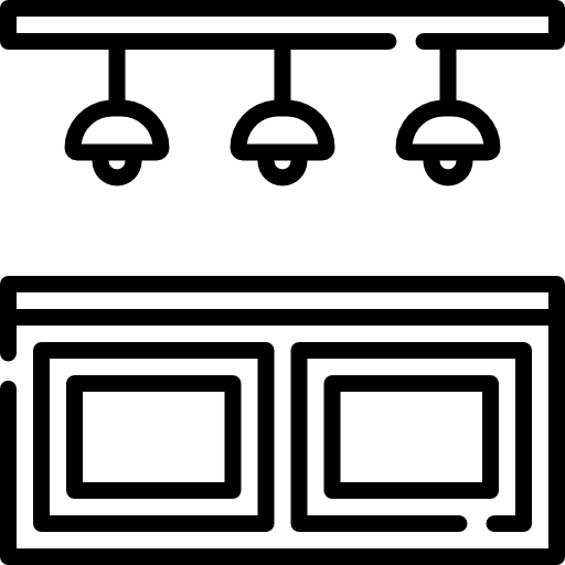 Lighting icon representing home illumination and interior lighting design