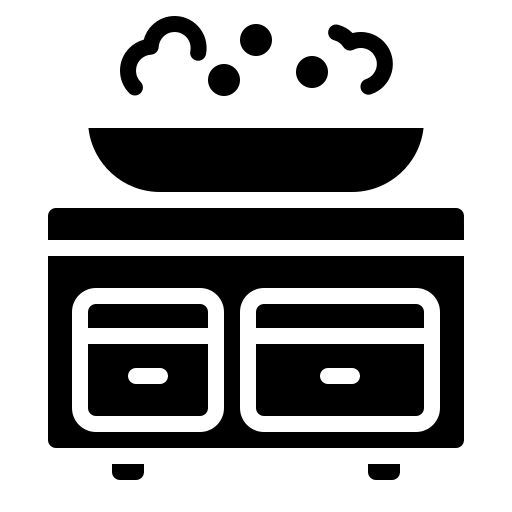 Kitchen icon representing cooking and food preparation area
